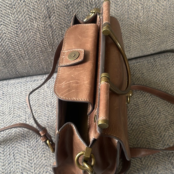 Frye Farrah Top Handle Brown Leather satchel bag - Picture 9 of 16